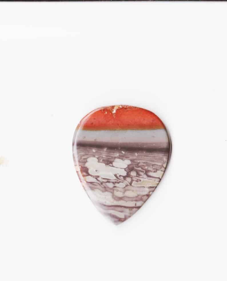 Ocean Jasper Sculpted Stone Guitar Pick