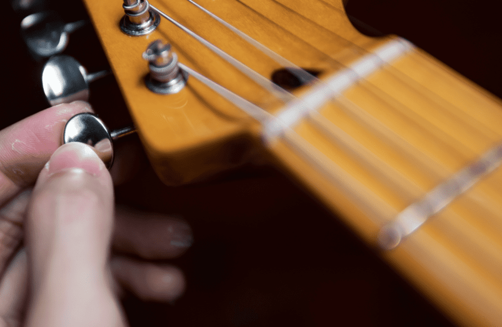 Tuning a guitar to drop D by ear