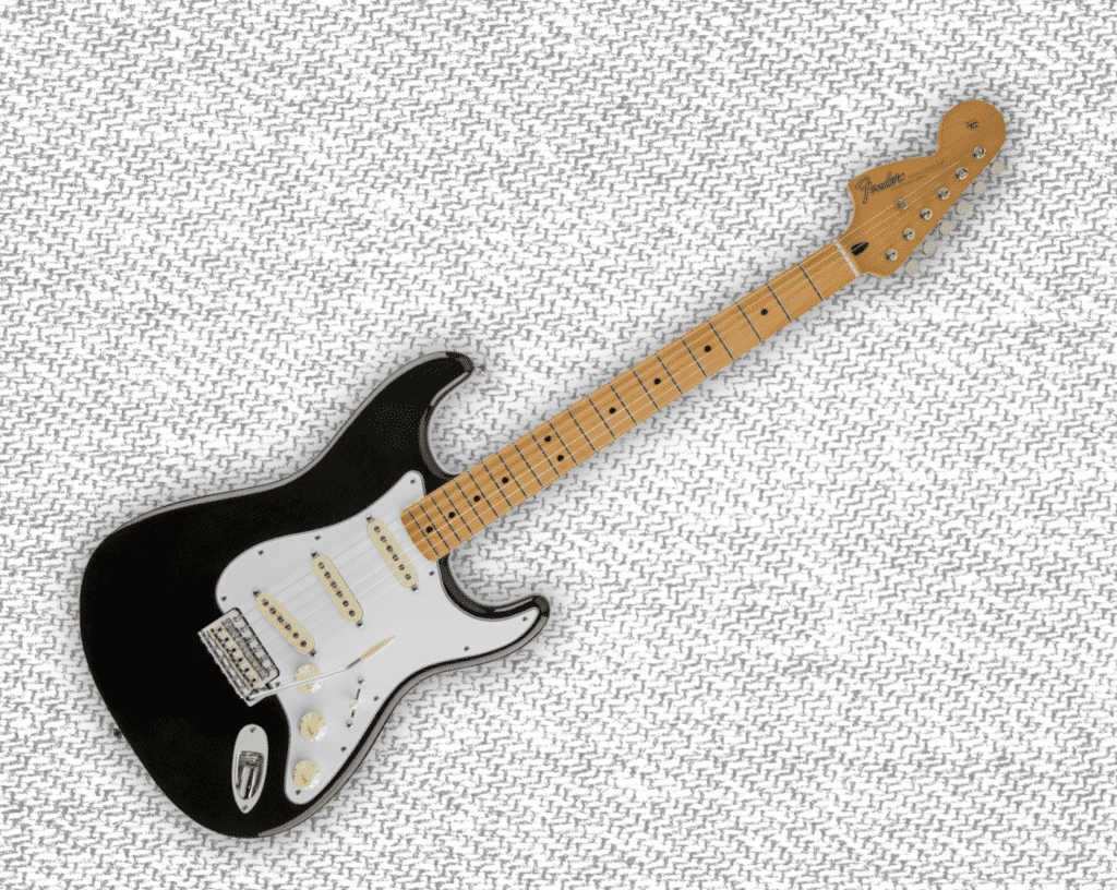 black stratocaster reverse headstock guitar by fender