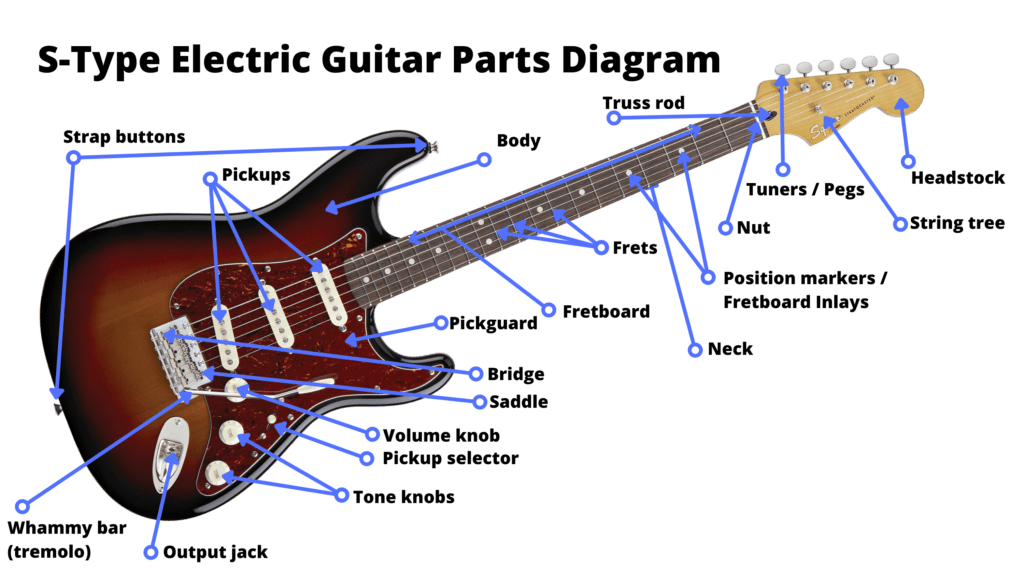 Stratocaster Type Electric Guitar Parts Diagram
