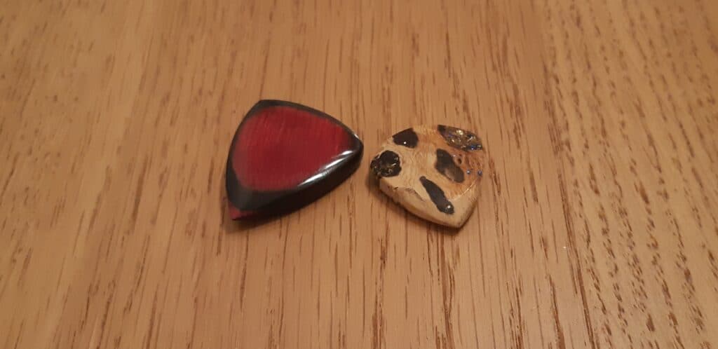 Dymalux (Stabilized Ply Wood) and Stabilized Cholla Guitar Picks