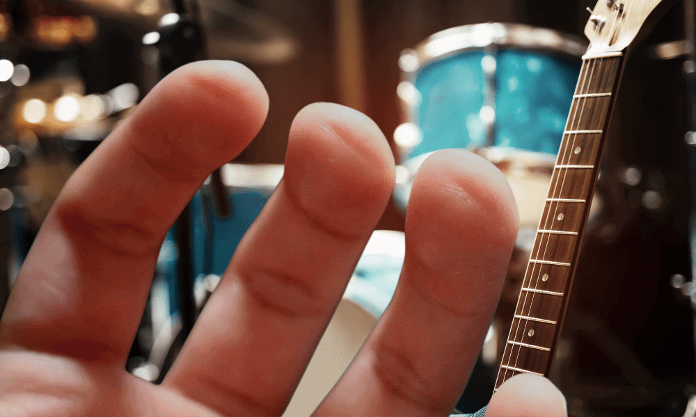 finger dents from playing guitar