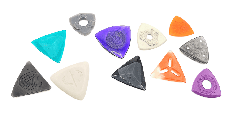 A Variety of Triangle Guitar Shaped Picks