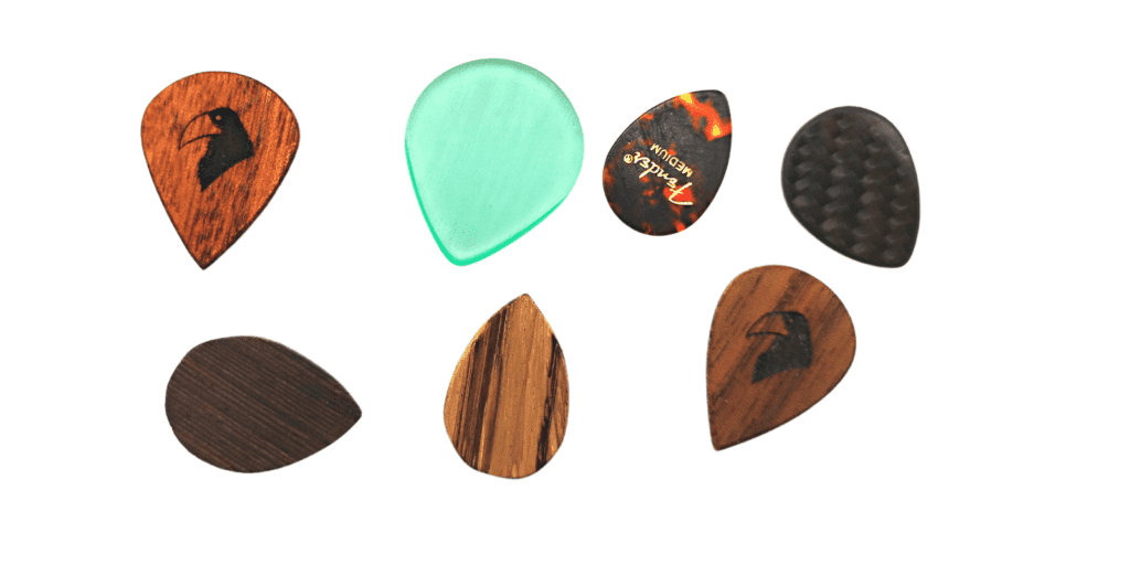 Guitar Picks In A Variety of Teardrop Shapes